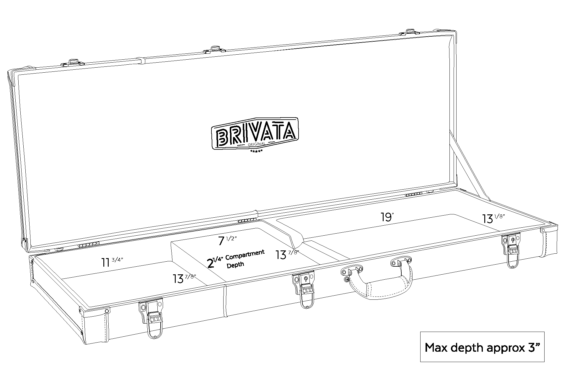 Brivata Pink/Black Electric Stunner Modern Guitar Case