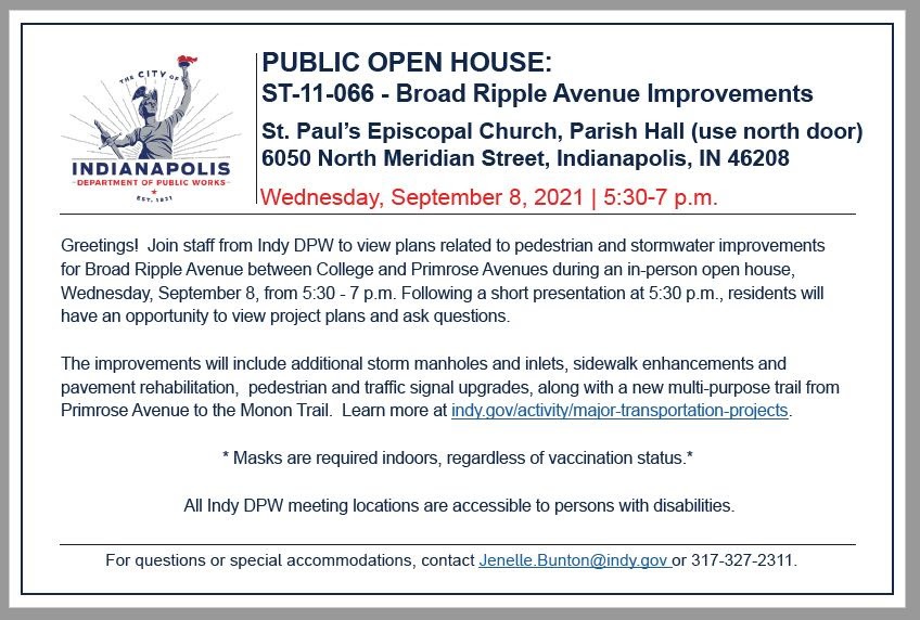 Broad Ripple Avenue Redevelopment Meeting Broad Ripple Cultural District