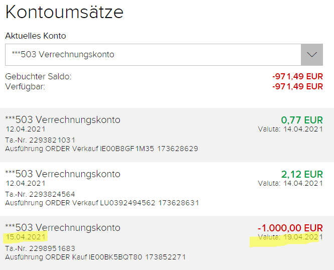 Flatex ETFSparplan Taggleiche Ausführung bringt vermeintliches Minus am Konto Broker