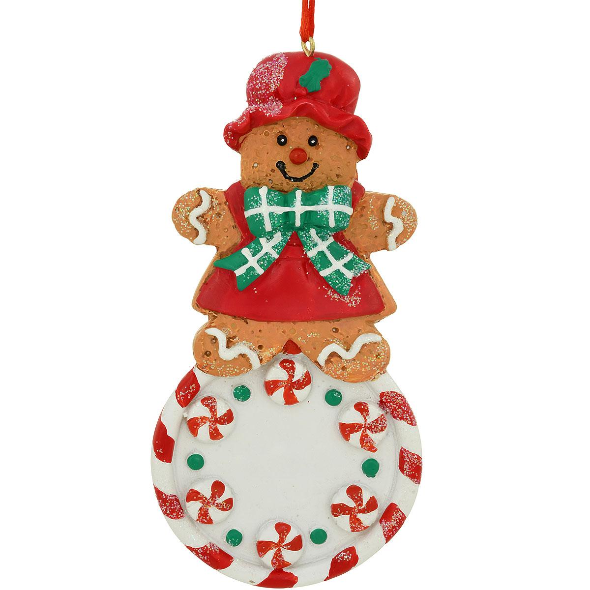 Personalized Gingerbread Girl On Candy Ornament