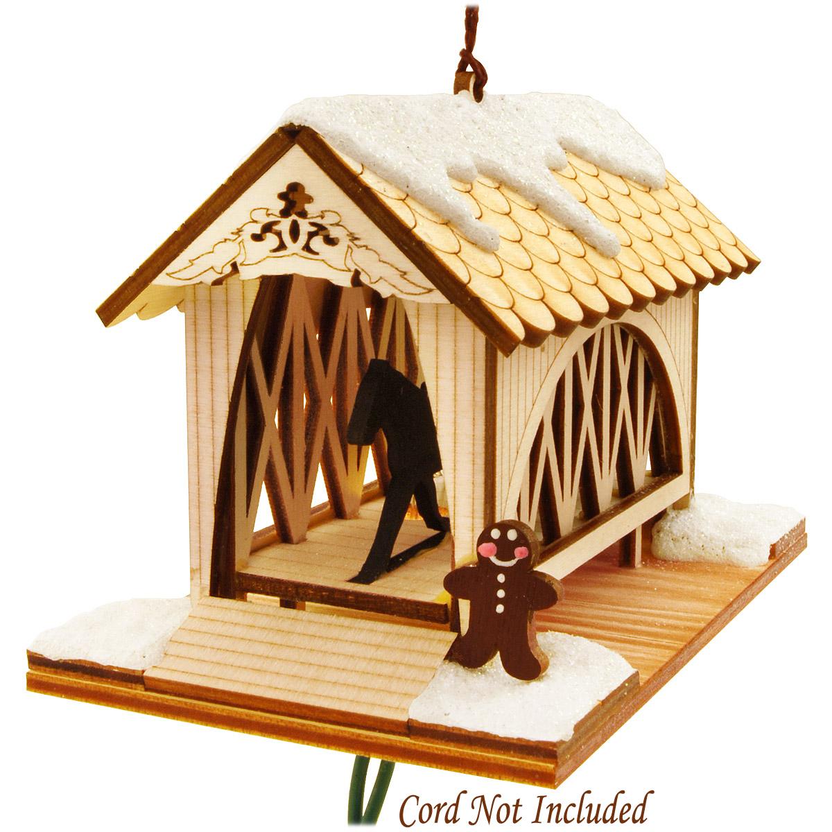 Covered Bridge Wood Ornament