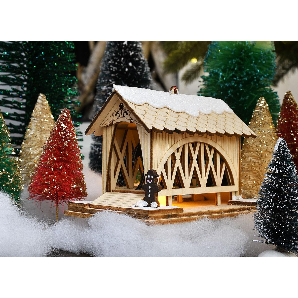 Covered Bridge Wood Ornament