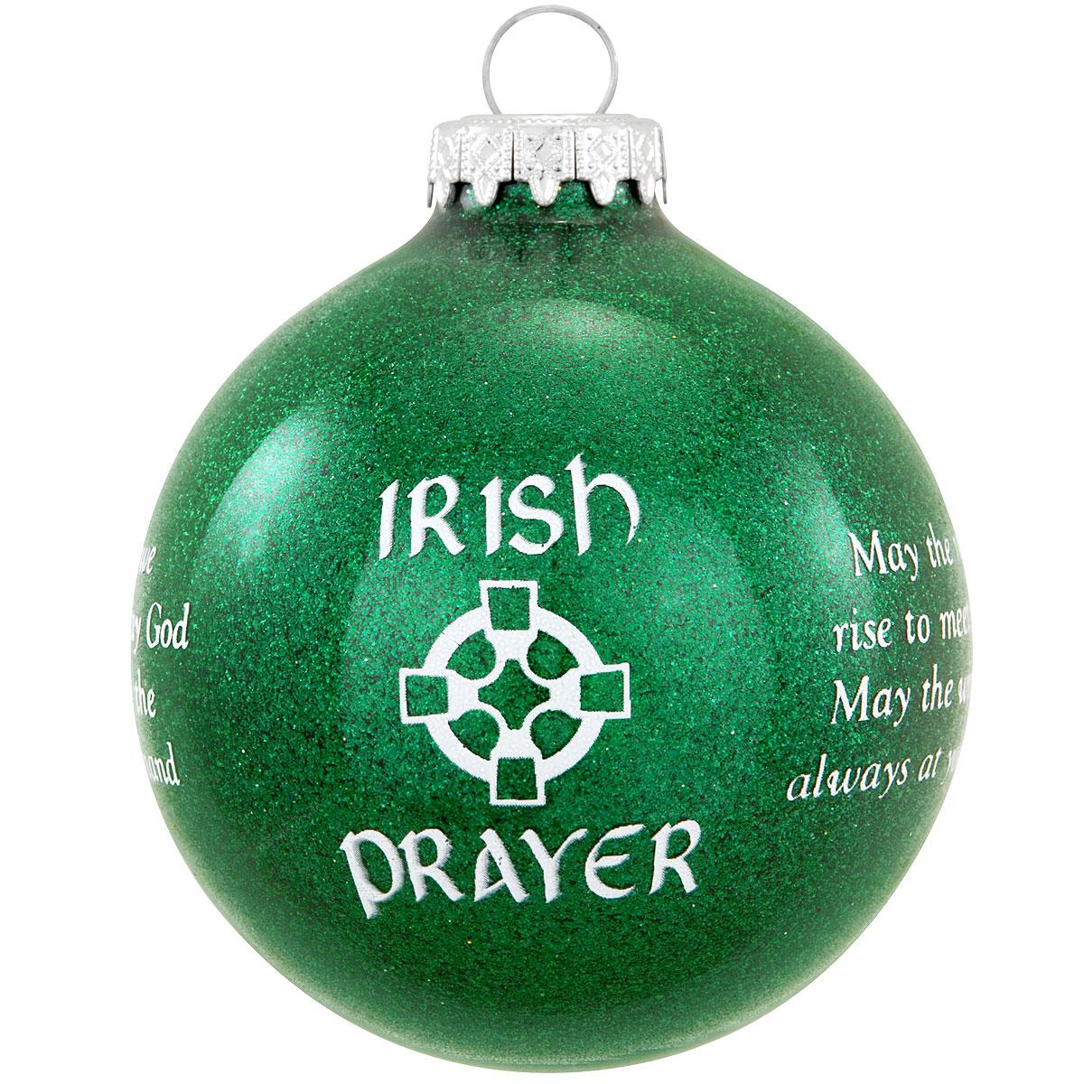 Irish Prayer Glass Sparkle Ornament