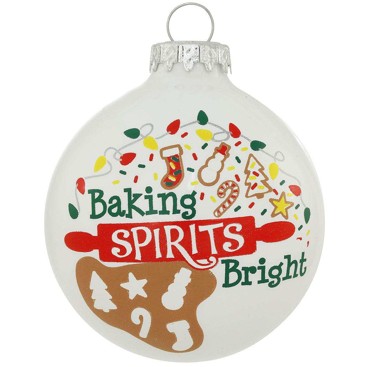 Baking Spirits Bright White Opal Glass Ornament