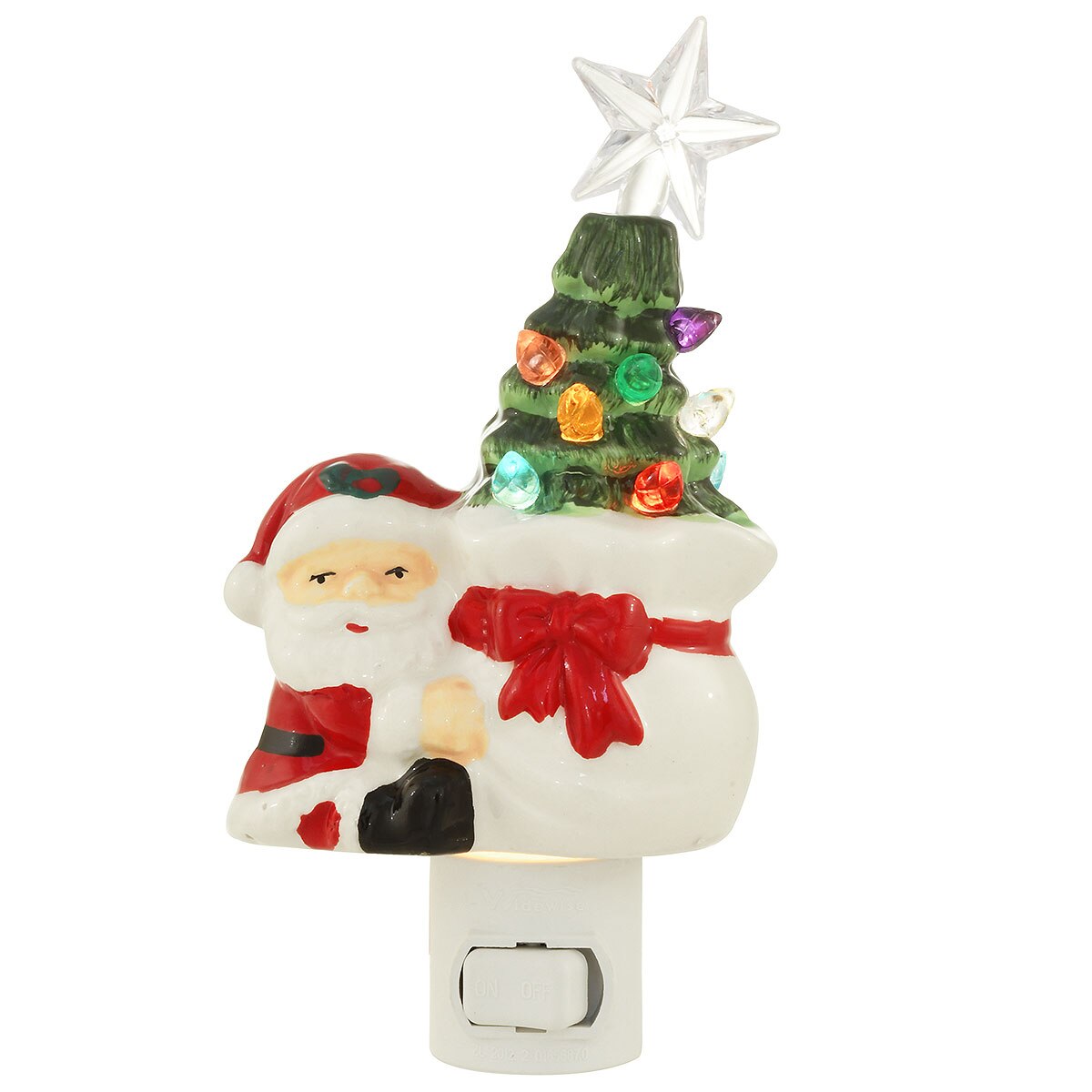 Santa With Ceramic Tree Night Light