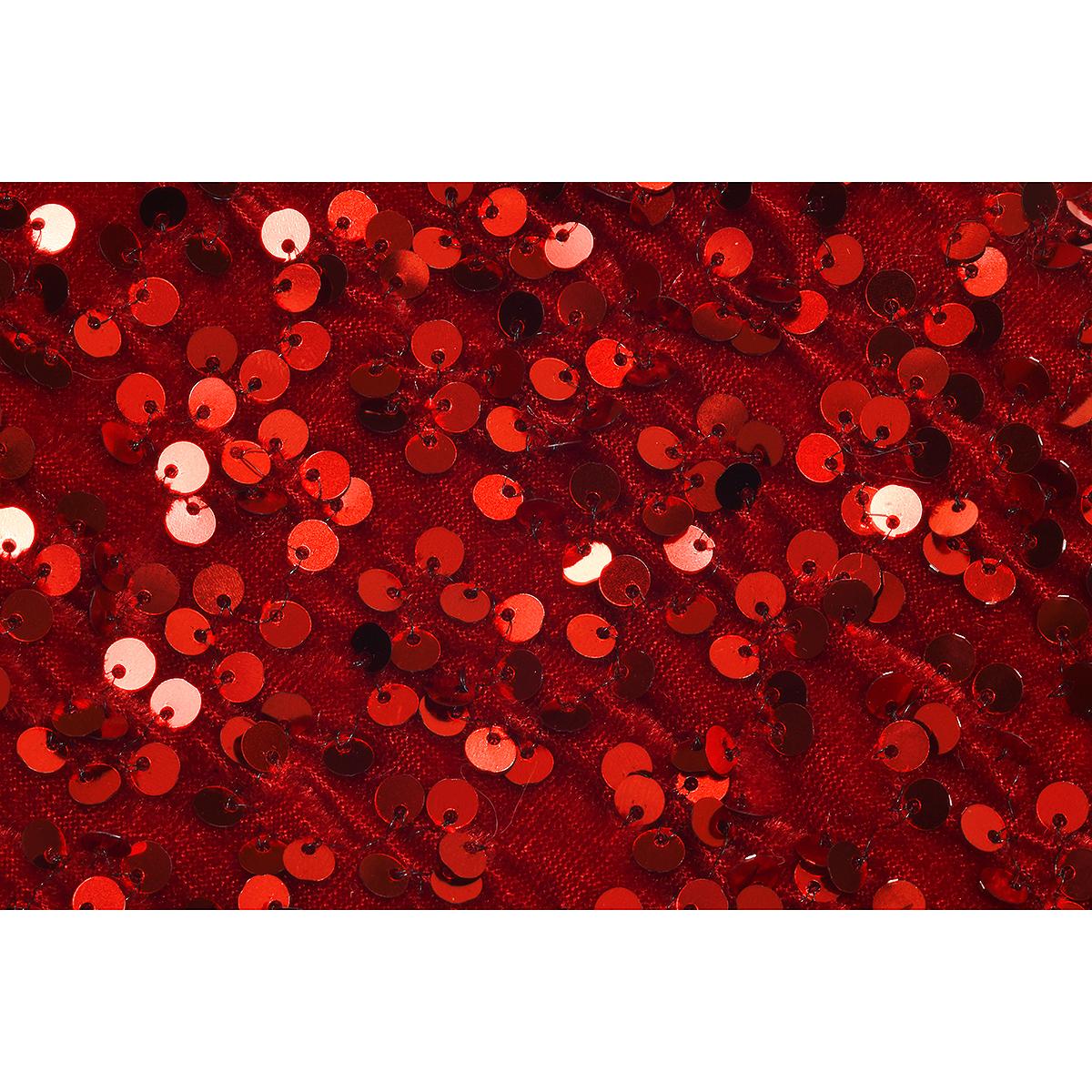 24 Inch Mini Tree Skirt With Red Sequins