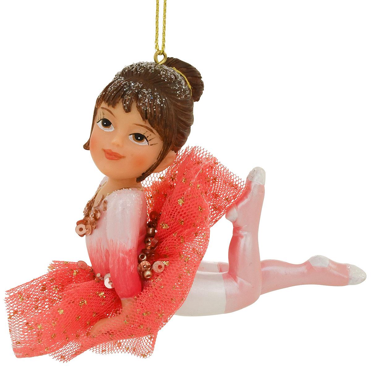 Little Ballerina With Dark Hair Resin Ornament
