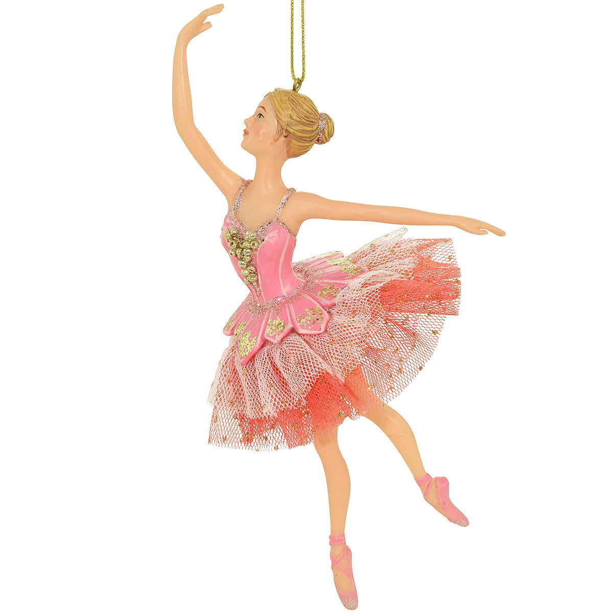 Ballerina In Pink 7 Inch Resin Ornament