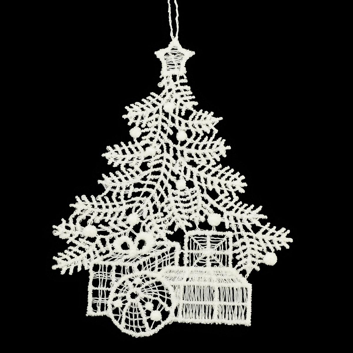 Christmas Tree With Gifts Lace Ornament
