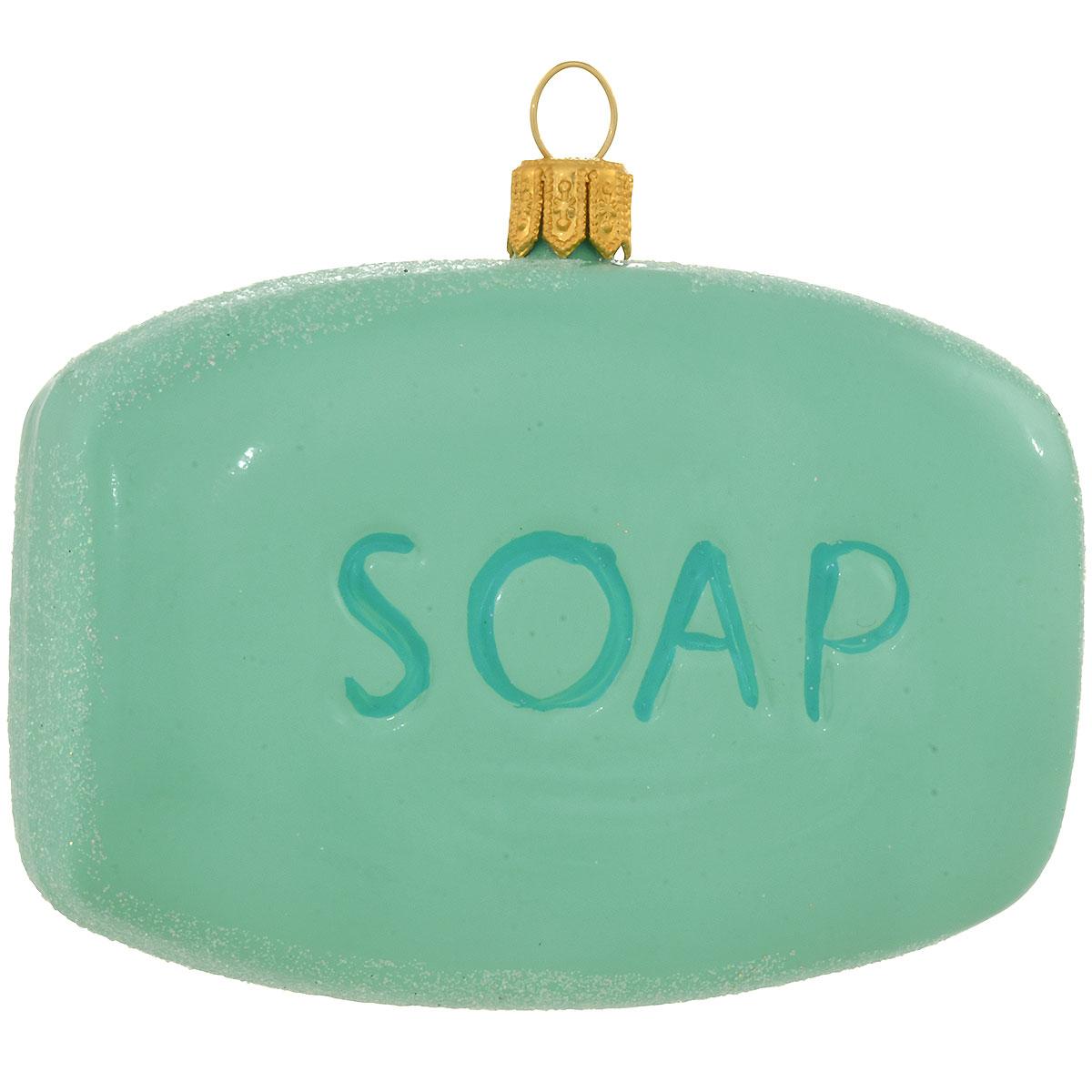 Bar Of Soap Blue Glass Ornament
