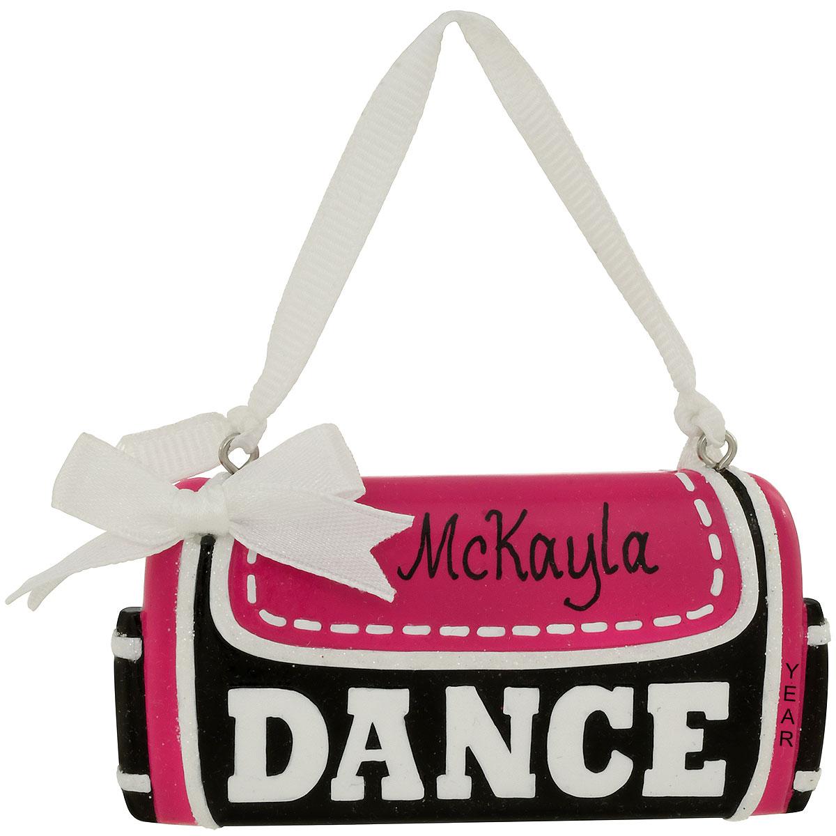 Personalized Pink Dance Bag Resin Ornament
