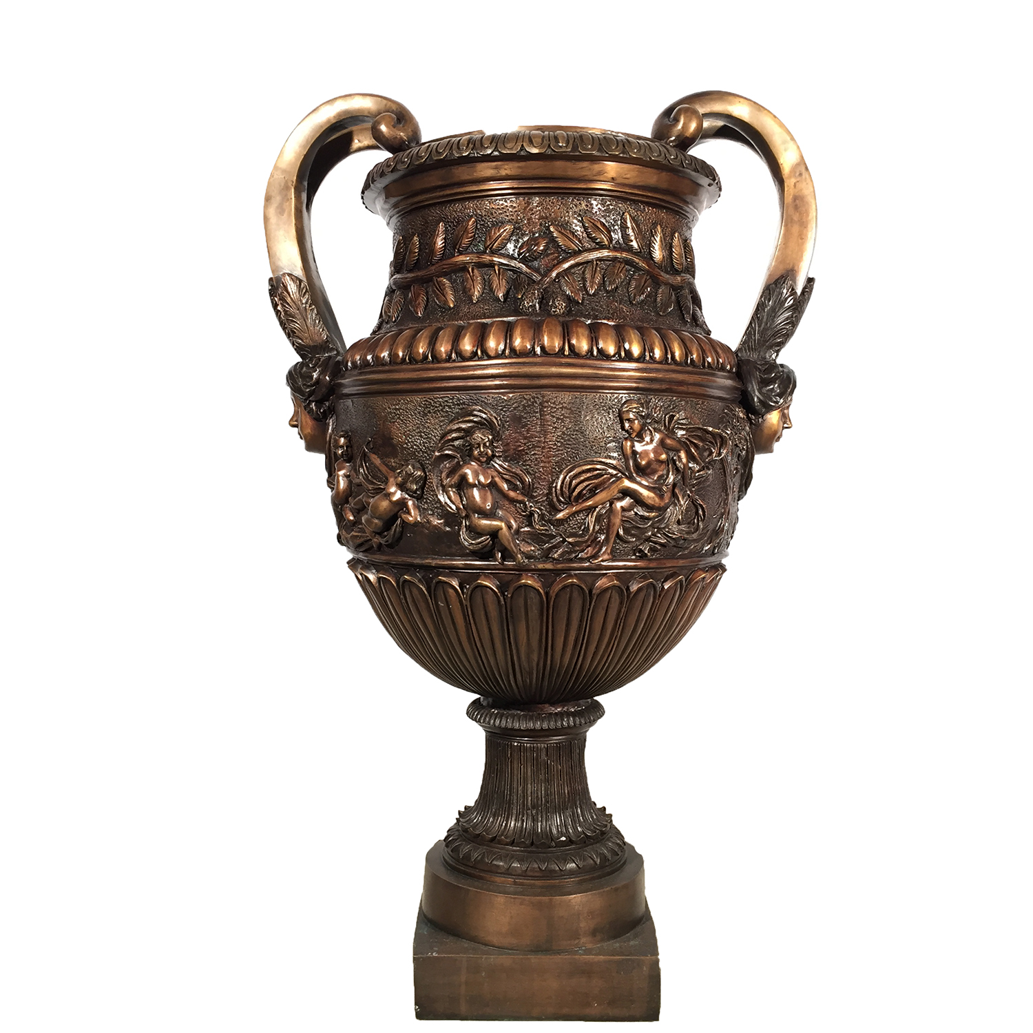 Bronze Boy Face Urn Metropolitan Galleries Inc.