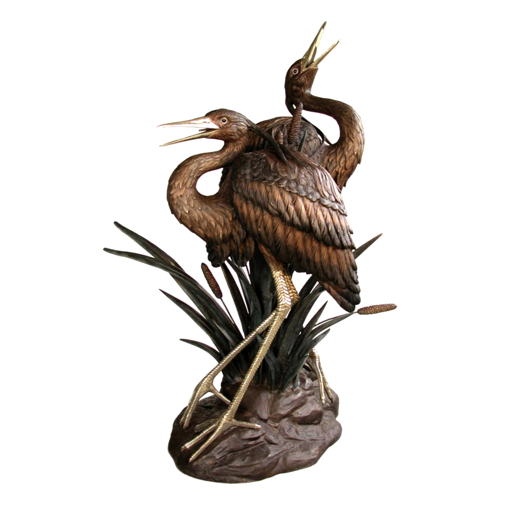 Bronze Two Herons Fountain Sculpture Metropolitan Galleries Inc.