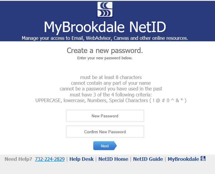 NetID & Password Management Documentation Brookdale Community College