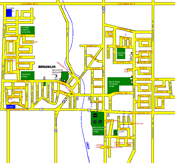 Brooklin, Ontario, Street Map