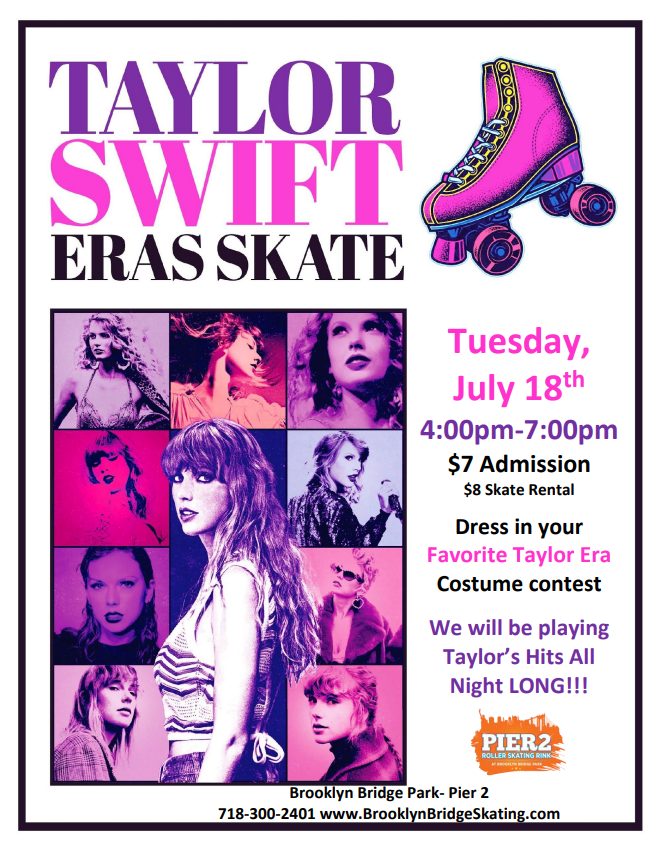 Taylor Swift Skate Pier 2 Roller Rink at Brooklyn Bridge Park