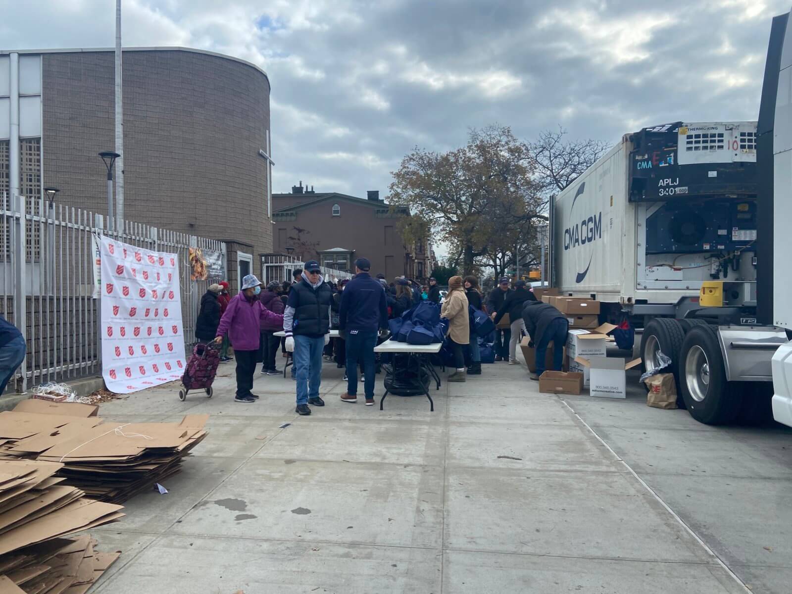 Salvation Army and CMA CGM team up to hand out Thanksgiving turkeys
