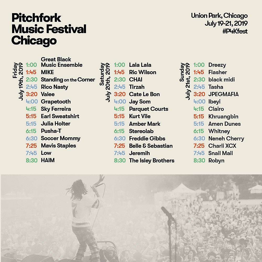 Pitchfork Festival 2019 set times