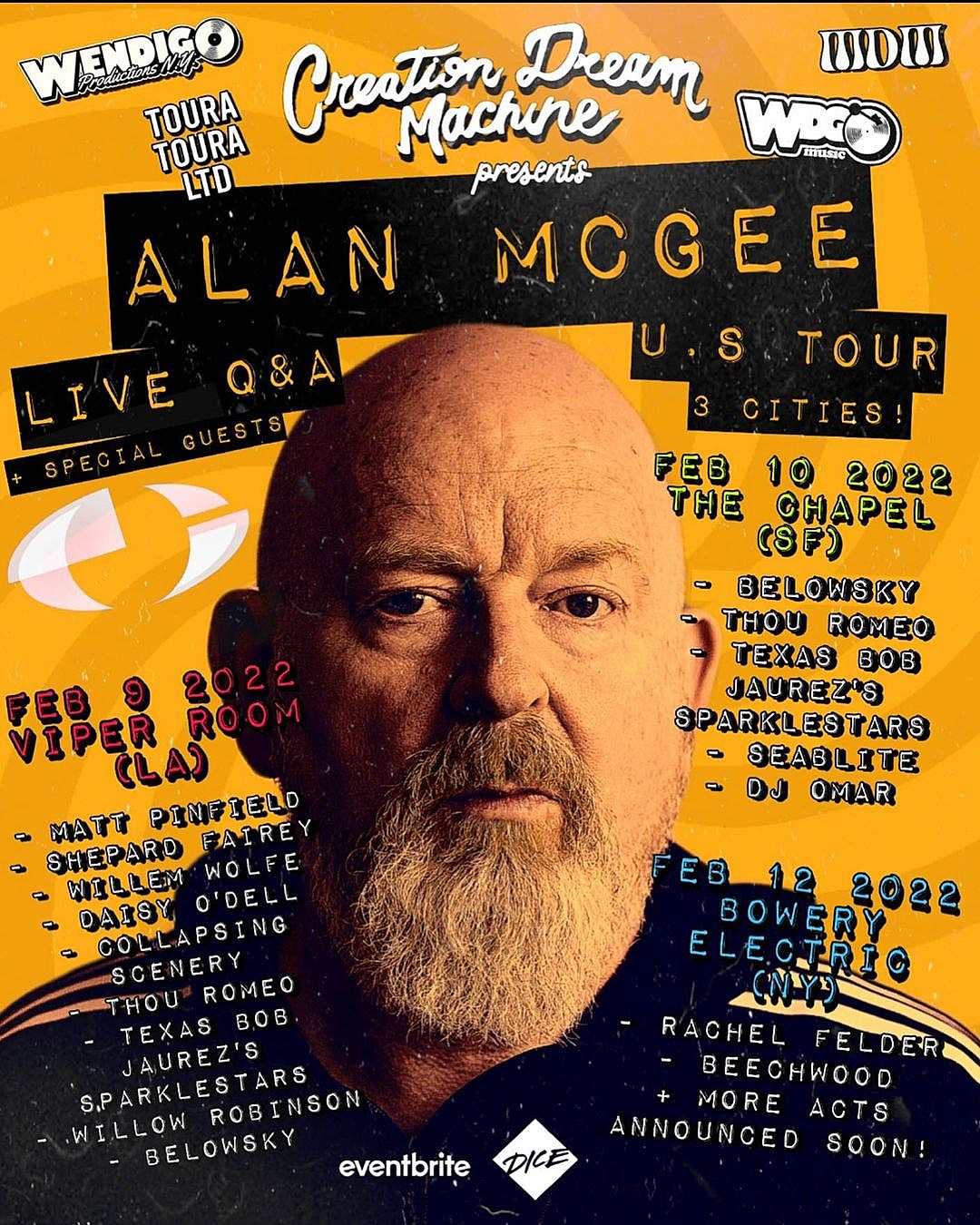 Creation Records founder Alan McGee doing Q&A events in NYC, L.A. & S.F.(06)