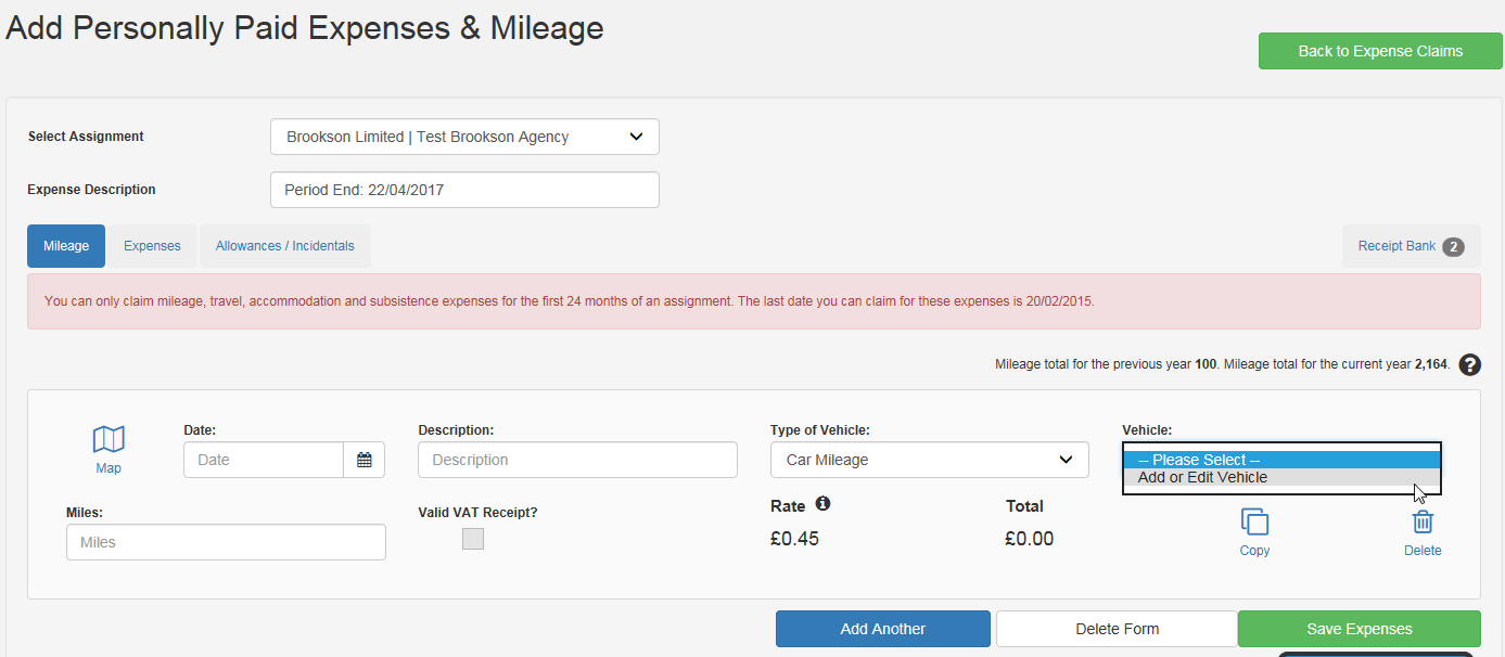 Guide to processing VATable expenses on Connect Brookson