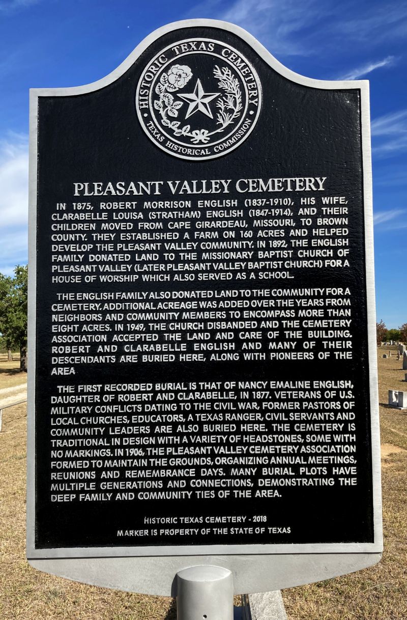 Pleasant Valley Cemetery Hisorical Marker