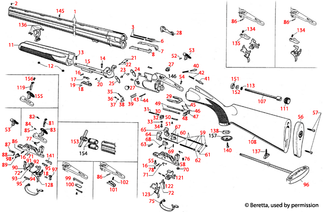 Beretta® 686 Silver Pigeon Competition Schematic - Brownells UK