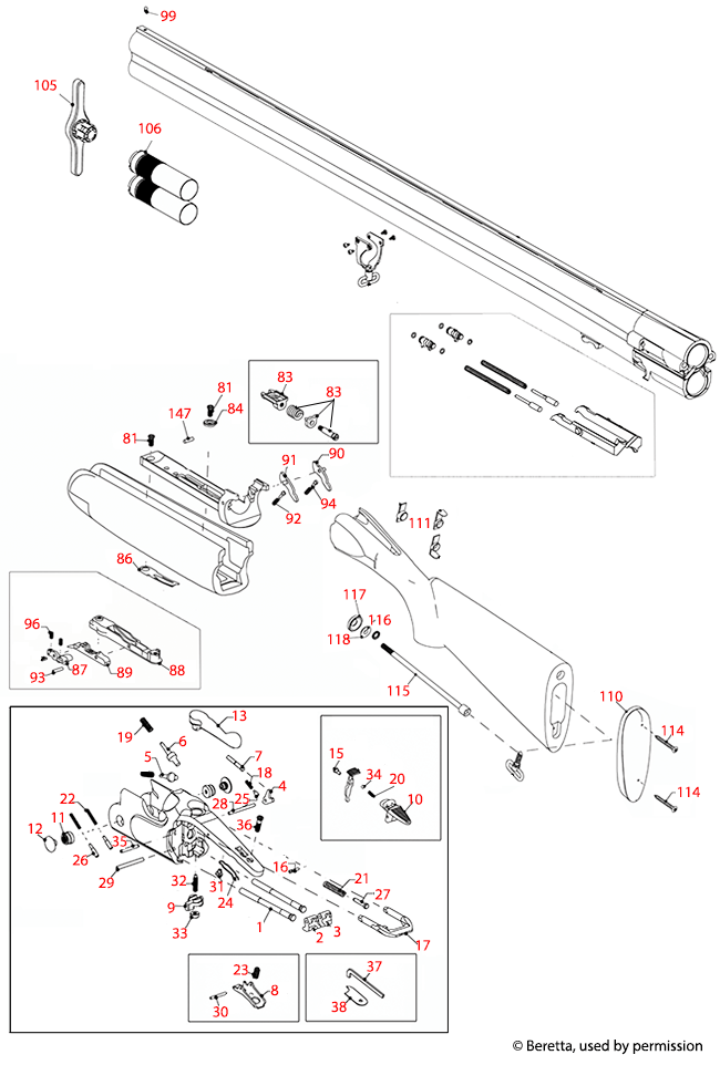 Beretta® 690 Field III Schematic - Brownells UK