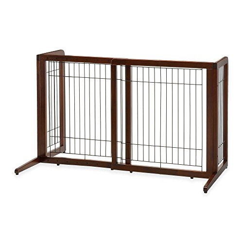 Freestanding Pet Barrier in Dark Brown