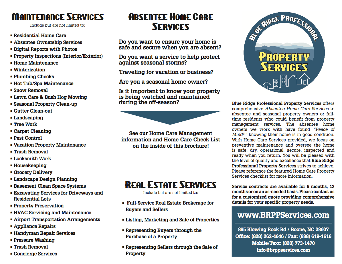 Blue Ridge Professional Property Services Home Care Management