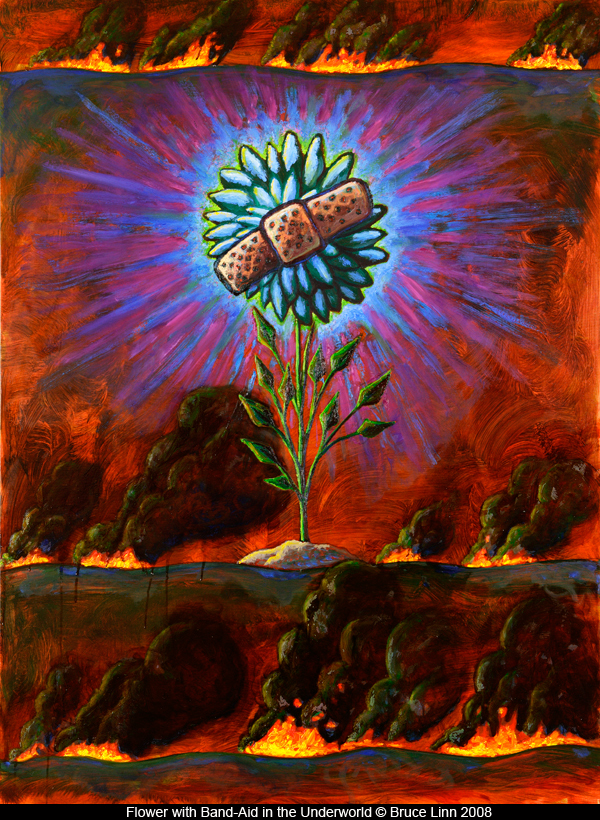 Bruce Linn Flower with BandAid in the Underworld