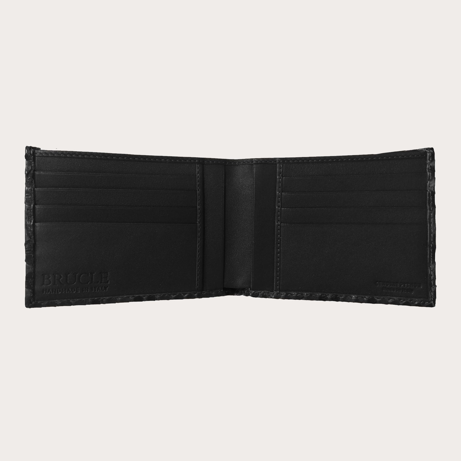 Genuine python bifold wallet, black
