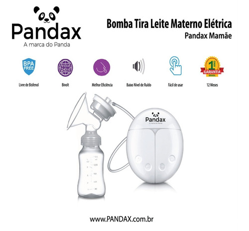 Bomba Elétrica Extratora de Leite Materno Pandax Bruna Grazi