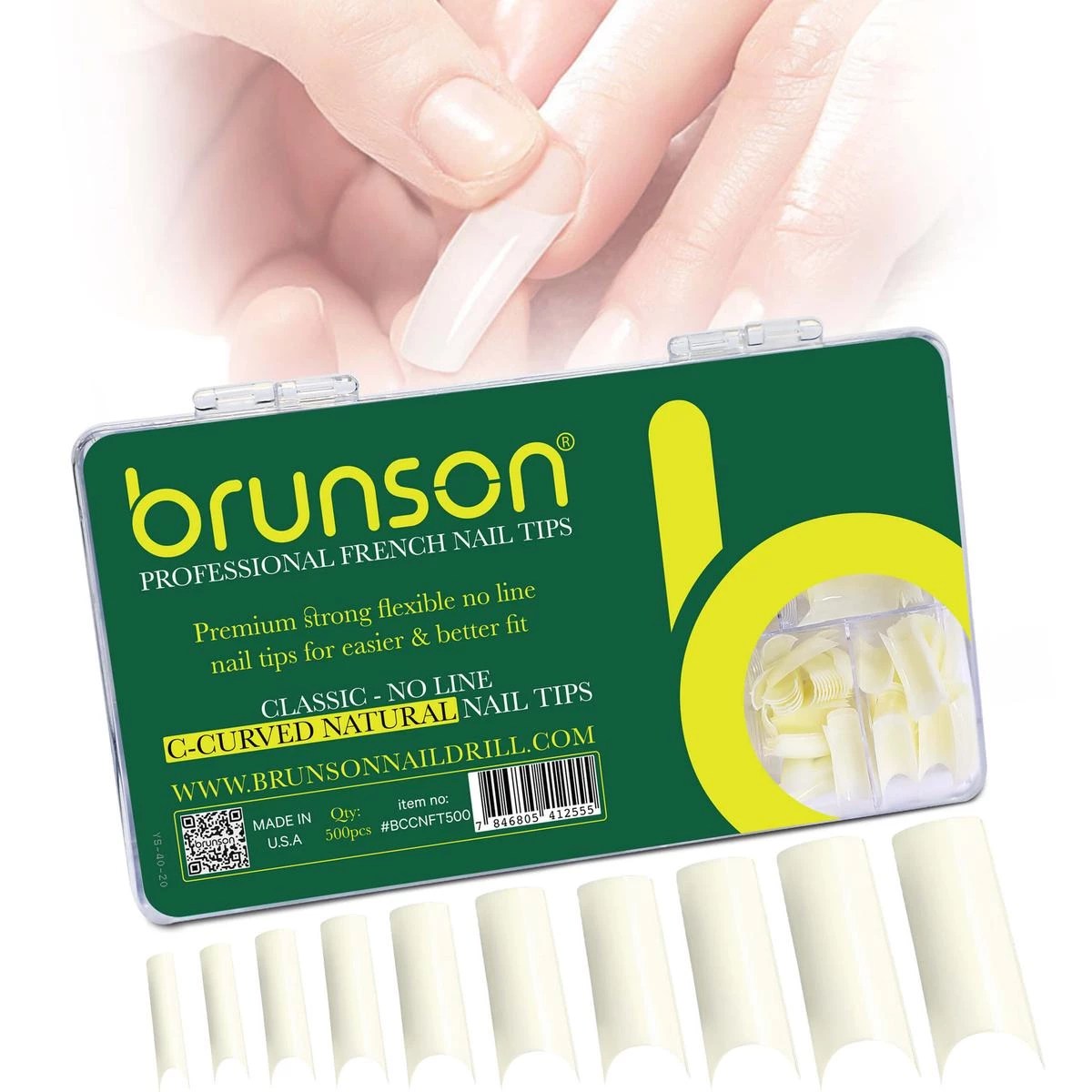 Acrylic CCurved Natural Nail Tips French Nail Tips Brunson