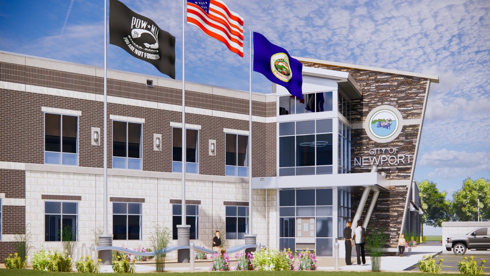 Newport City Hall, Police & Fire Department (On the Drawing Board) MN