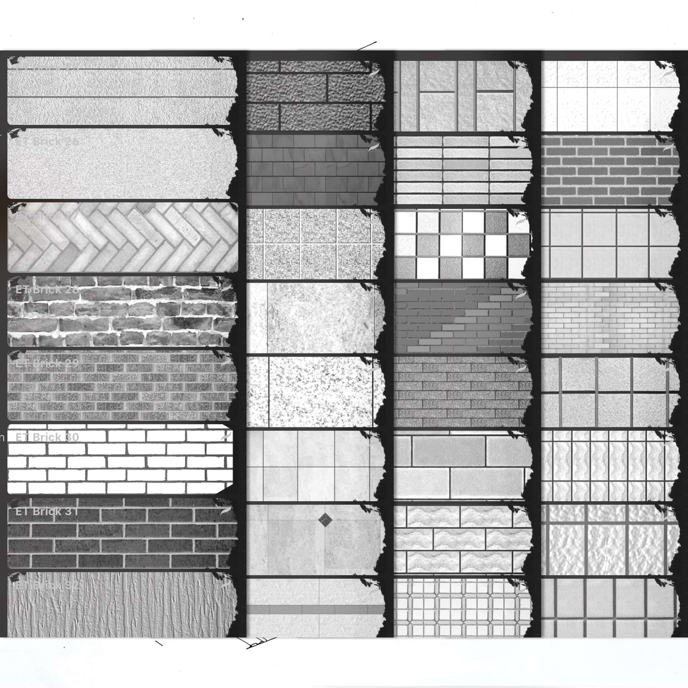 34 Procreate Brick Seamless Texture Brush, Interior / Architecture