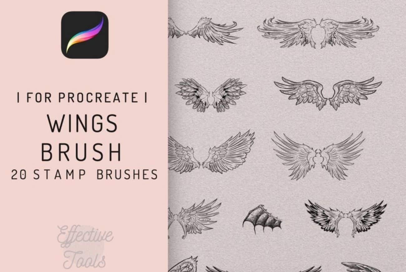 20 Wing Stamp Brush Set Brush Galaxy