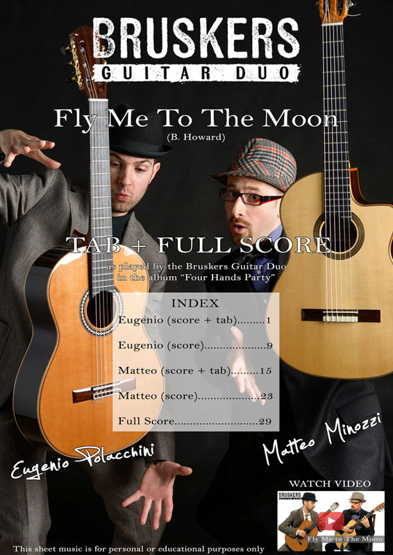 Fly Me To The Moon PDF sheet music and TAB for guitar duo Bruskers