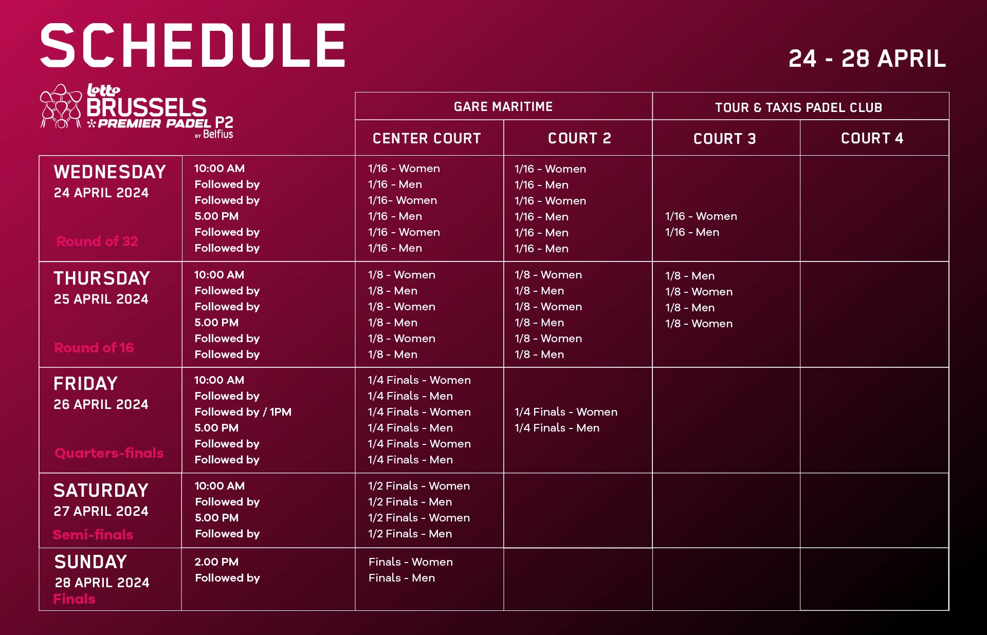 The calendar 2025 is out 🚨 Brussels Premier Padel