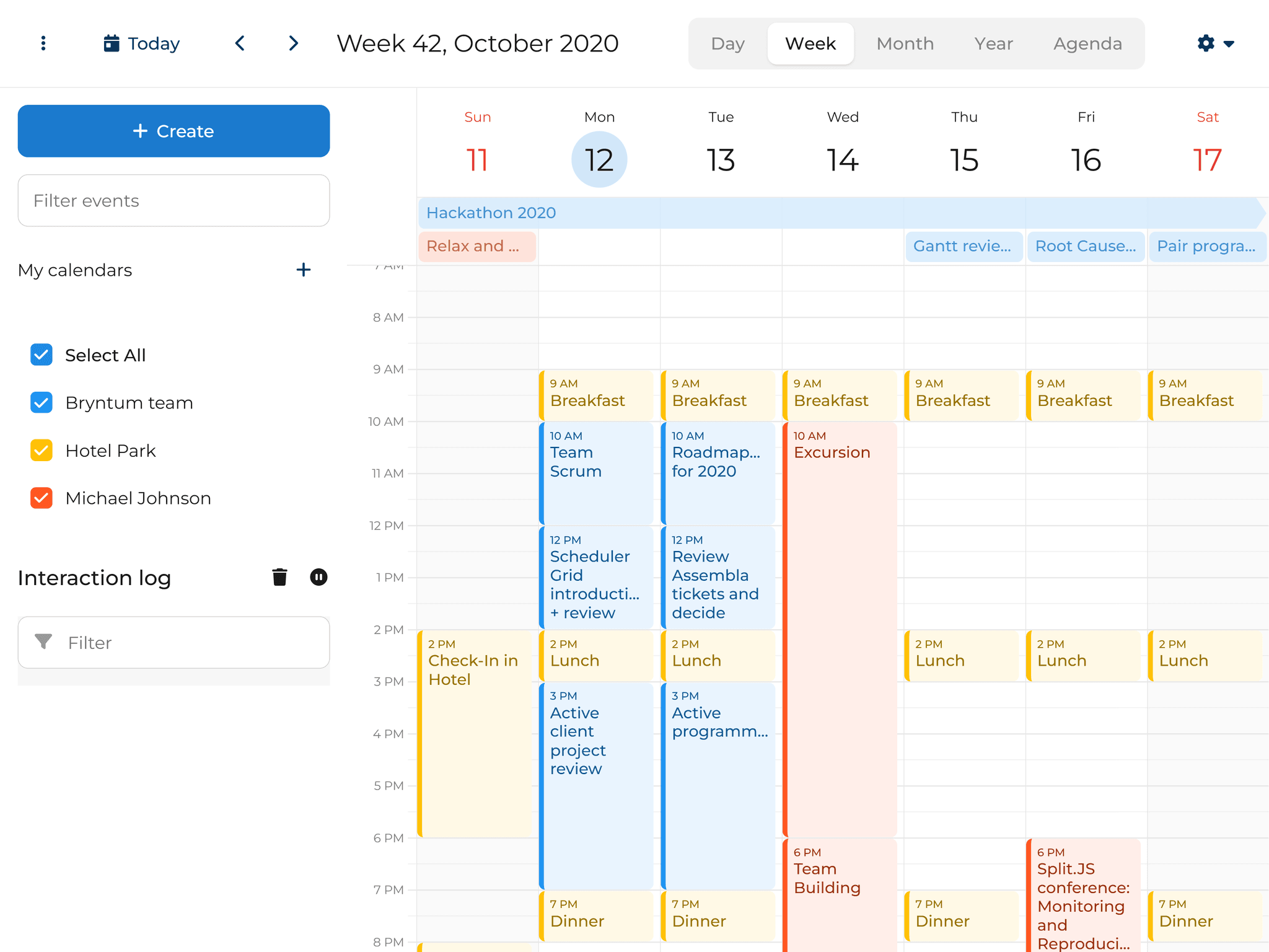Bryntum Calendar Sidebar customization demo