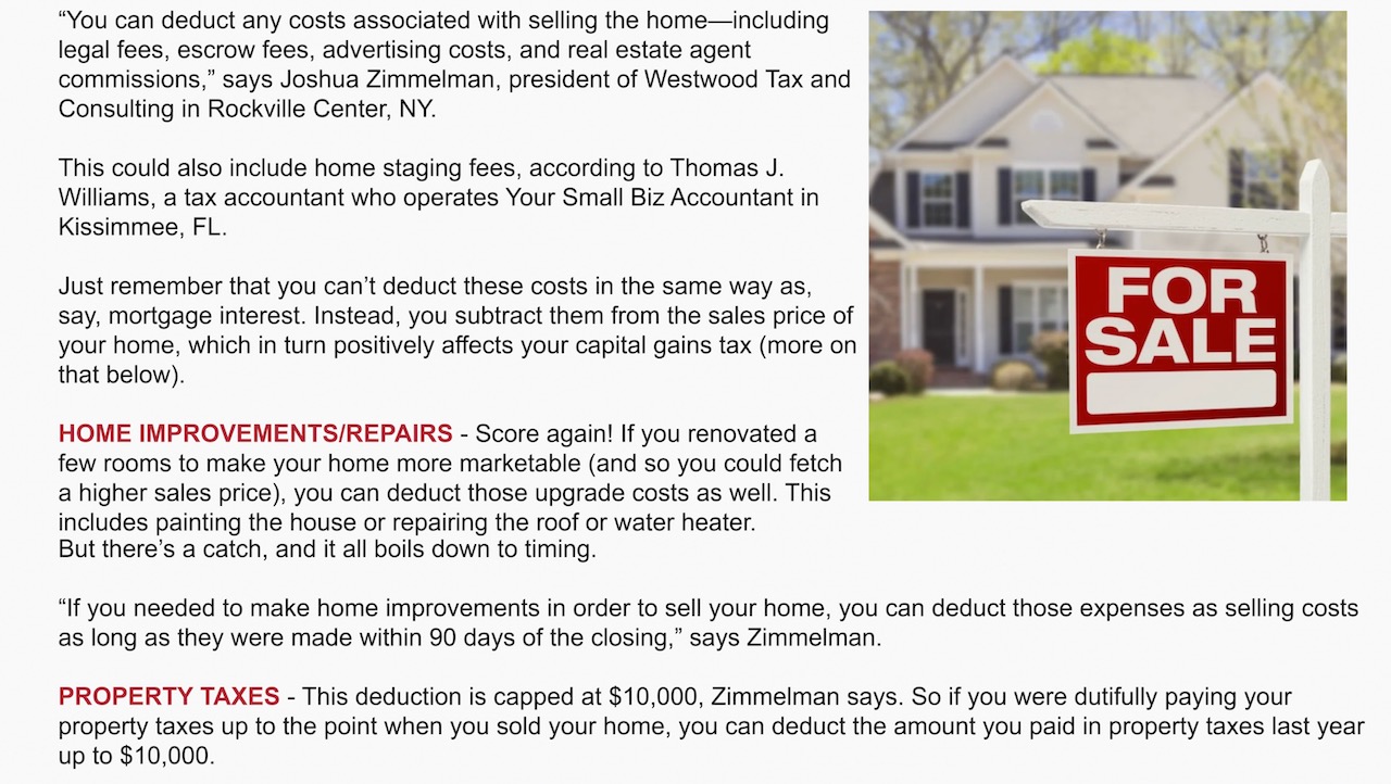Seller Tax Deductions Peoria Real Estate Bryson Smith Team