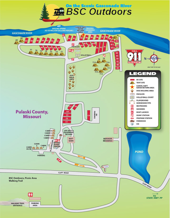 Campground Map Boiling Spring Campground Missouri
