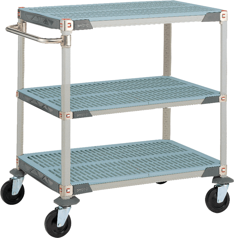 MetroMax i® Polymer Utility Cart 24" x 36" 3 Shelves Biomedical
