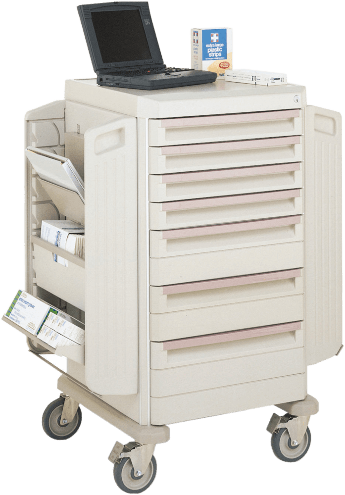 Starsys® Single Wide Computer Cart in Mauve Biomedical Solutions, Inc