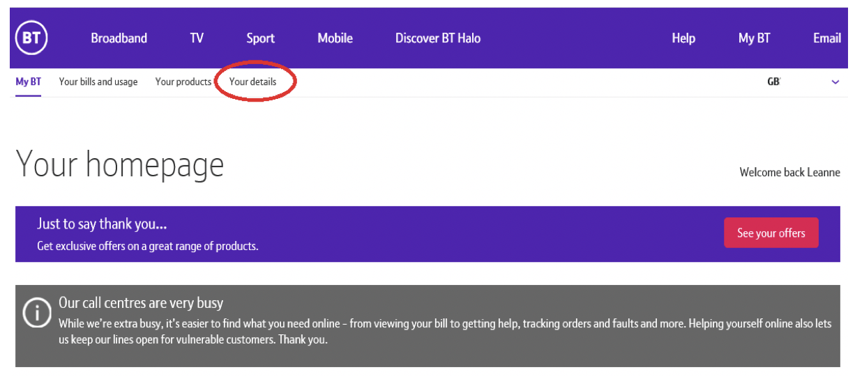 Twostep authentication BT Help