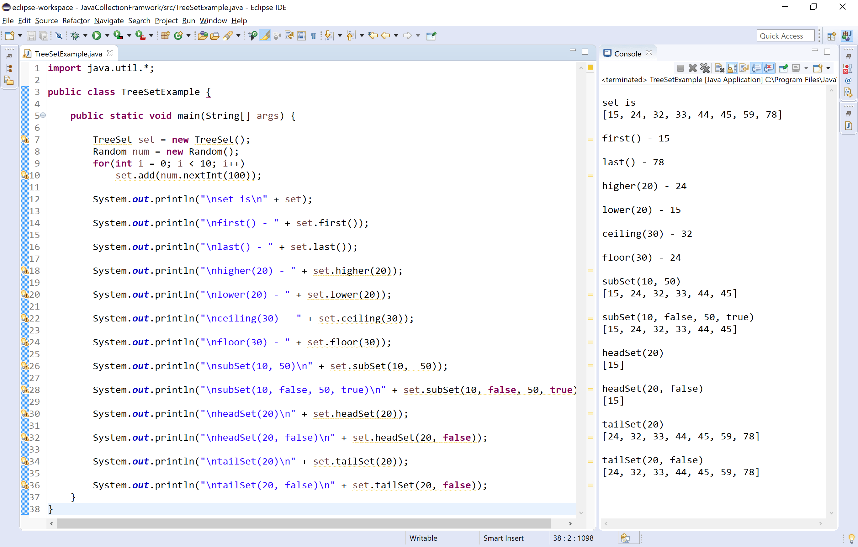 Java Tutorials TreeSet Class Collection Framework
