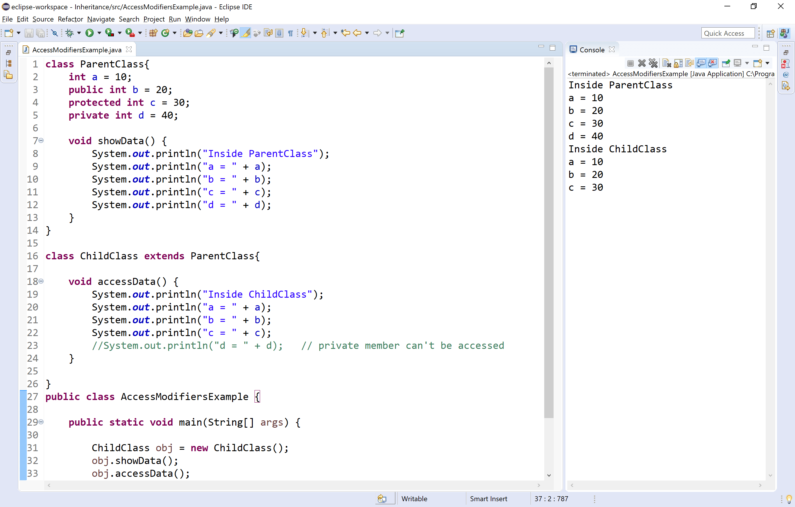 Java Tutorials Access Modofiers Specifiers default public private protected