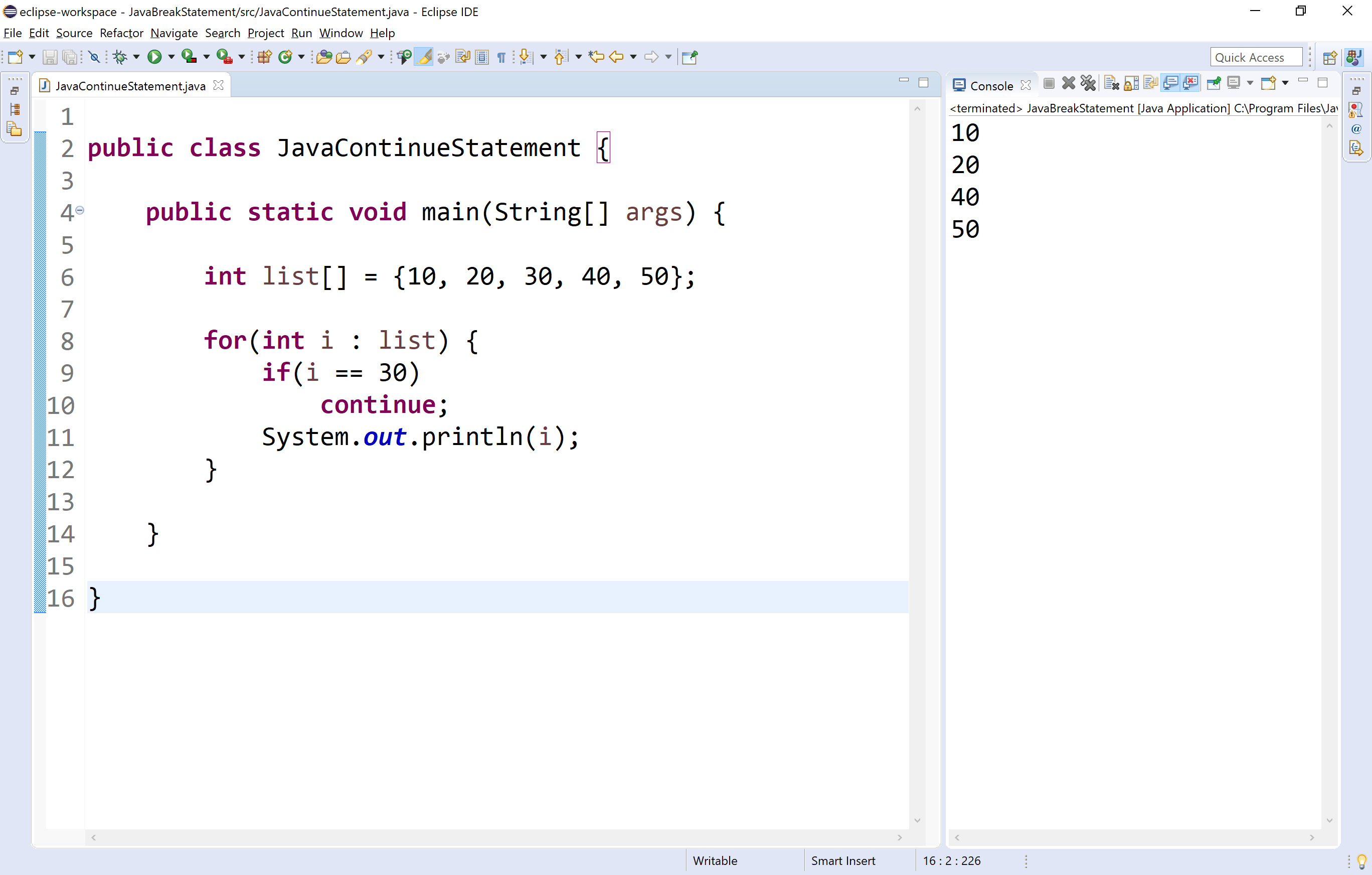 Java Tutorials jump Statements Labelled break and continue return