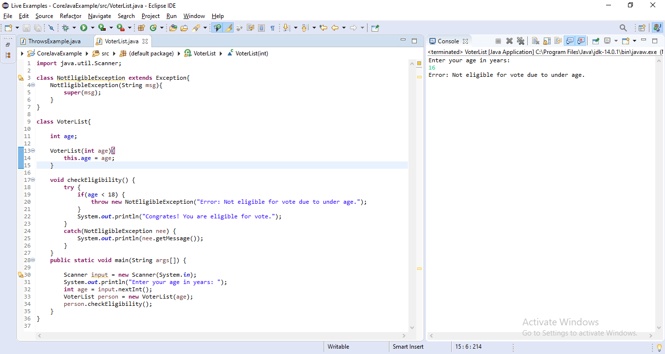Java Tutorials Creating own exceptions in Java