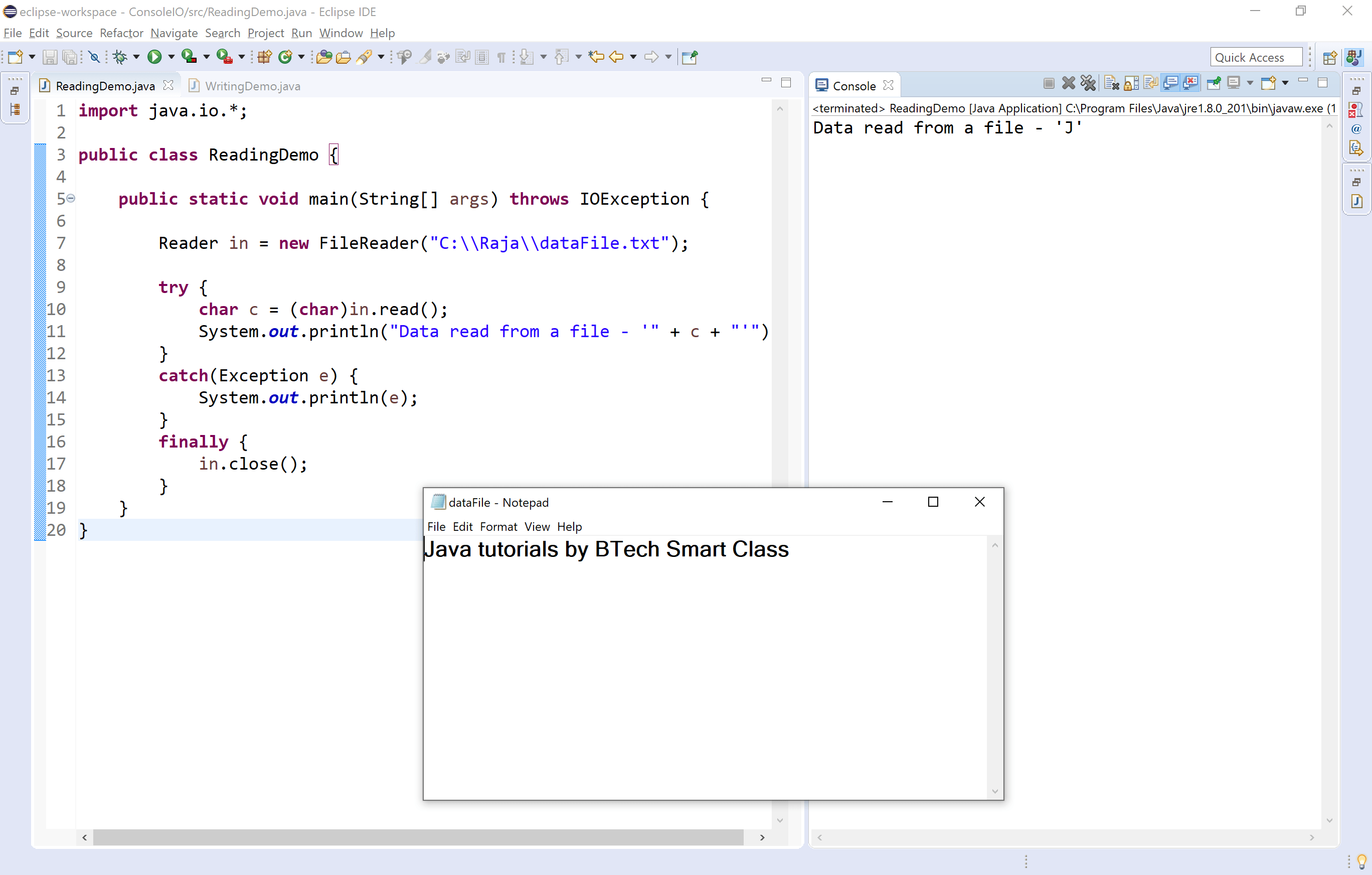 Java Tutorials Character Stream in java