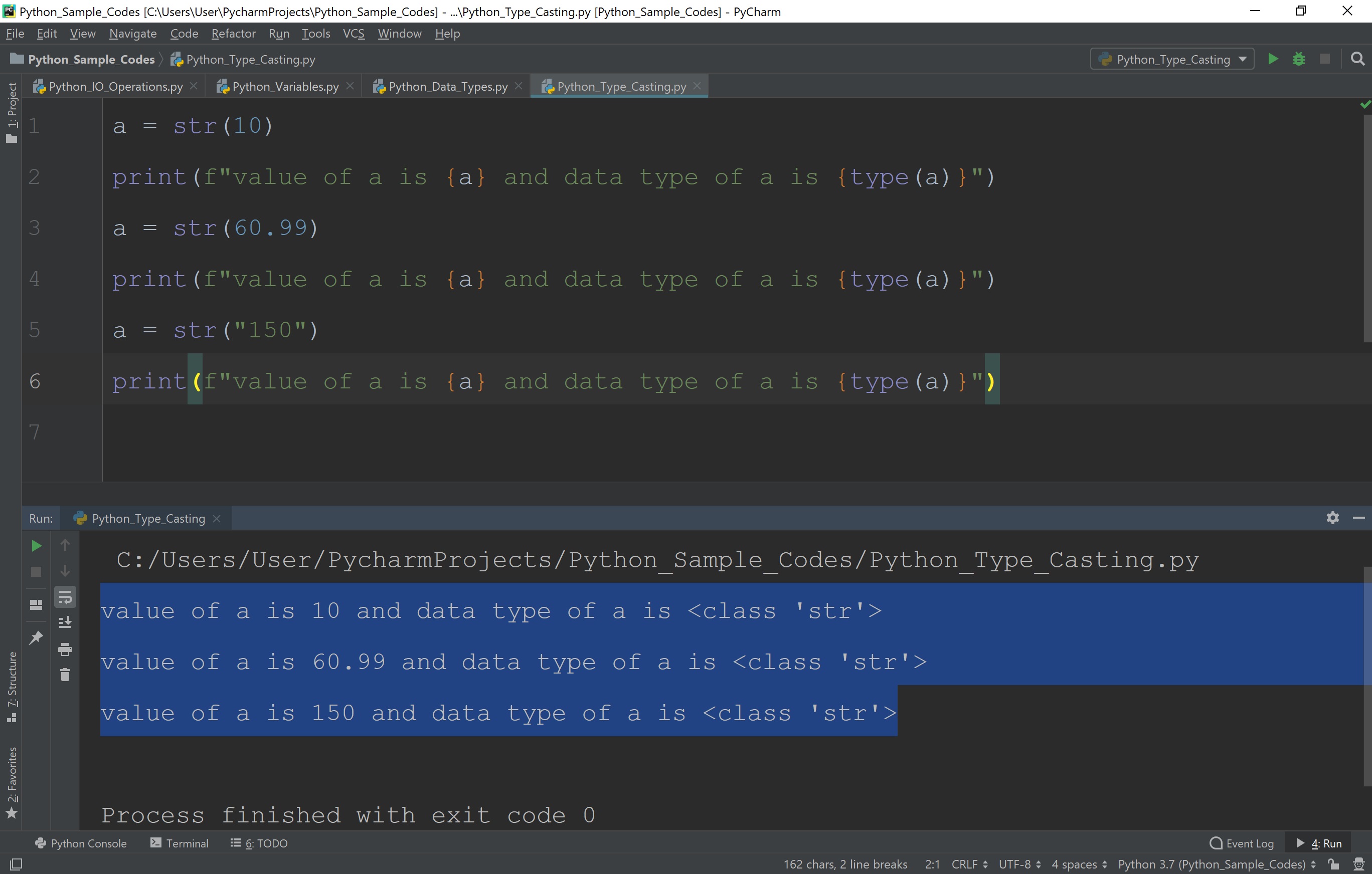 Python Tutorials Typecasting and type conversion